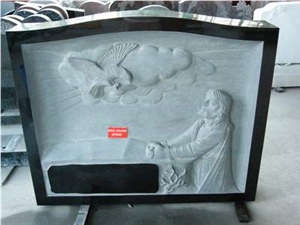Shanxi Black Granite Jesus Gravestone,headstone