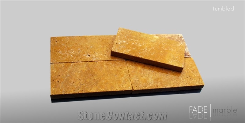 Yellow Travertine Paver - Tumbled