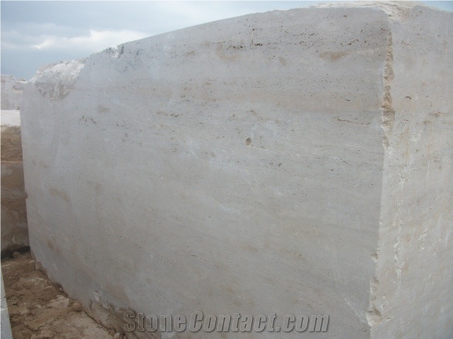 Denizli Light Travertine Blocks, Turkey Beige Travertine