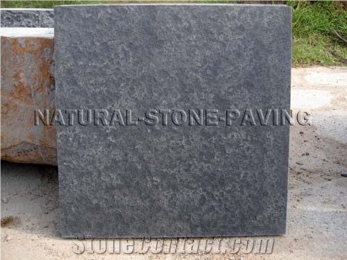 Black Basalt Paving Tile Flamed and Brushed