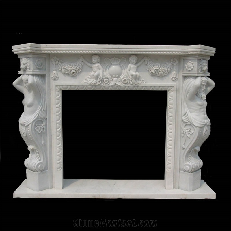 White Marble Fireplace Mantel