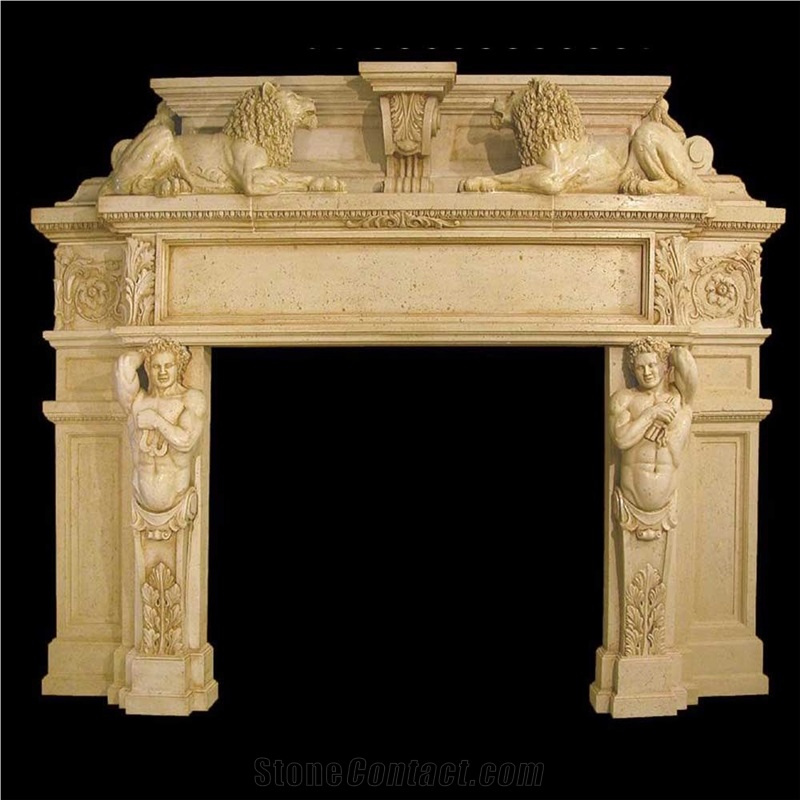 Yellow Marble Fireplace Msntel
