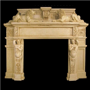 Yellow Marble Fireplace Msntel