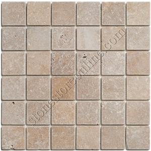 Tumbled Noce Travertine Mosaic Tumbled Noce Travertine Mosaic