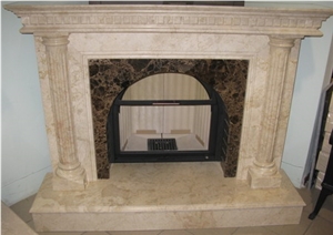 Fireplace with Spanish Dark Emperador Marble