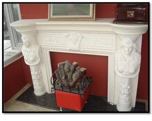 Crema Cloudy Limestone Beige Fireplace Dch001