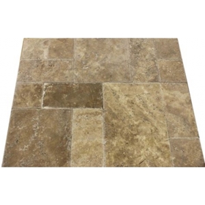 French Pattern Noce Travertine Chiseled Edge