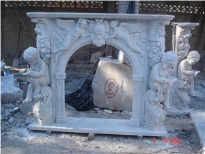 White Marble Fireplace Mantel