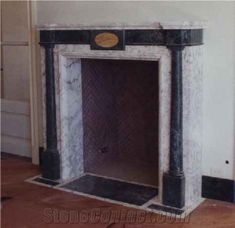 Carrara White Marble Fireplace Mantel