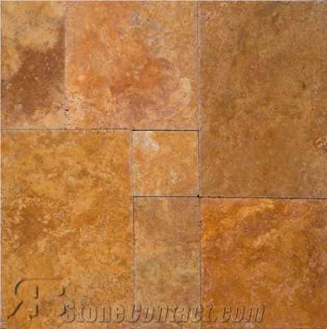 Golden Sienna Travertine Versailles Pattern