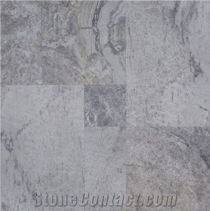 Silver High Honed Versailles Pattern Travertine
