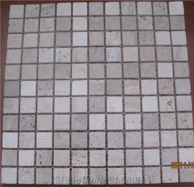 Ivory Travertine Mosaic Tile WD-03R-25