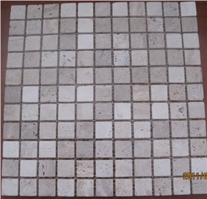 Ivory Travertine Mosaic Tile WD-03R-25 Ivory Travertine Mosaic Tile WD-03R-25