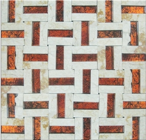 Wj-co1n-04 Glass Mix Marble Mosaic Tile