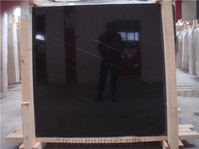 Black Pearly Marble Slabs & Tiles
