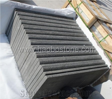 China G684 Black Basalt, Swimming Pool Coping Tiles, Flamed Brushed Pool Pavers for Building Projects