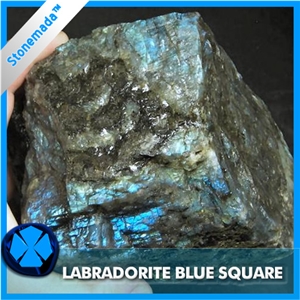 Rough Labradorite Blue Granite Block