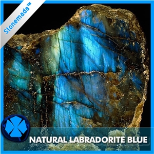 True Labradorite Blue Granite Block, Madagascar Stone