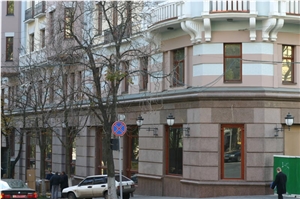 Flower Of Ukraine Granite Facing Front Walling, Pink Granite Walling