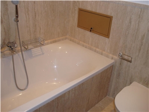 Travertino Oniciato Chiaro Bath Design, Beige Travertine Travertino Oniciato Chiaro Bath Design, Beige Travertine
