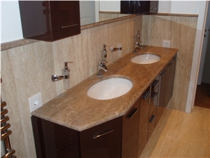 Travertino Oniciato Chiaro Venato Vanity Top