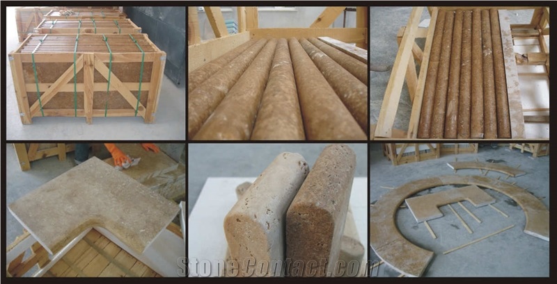 Brown Travertine Pool Coping