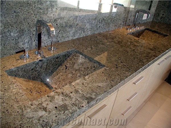 Master Bath Vanity Top,grey Granite Vanity Top