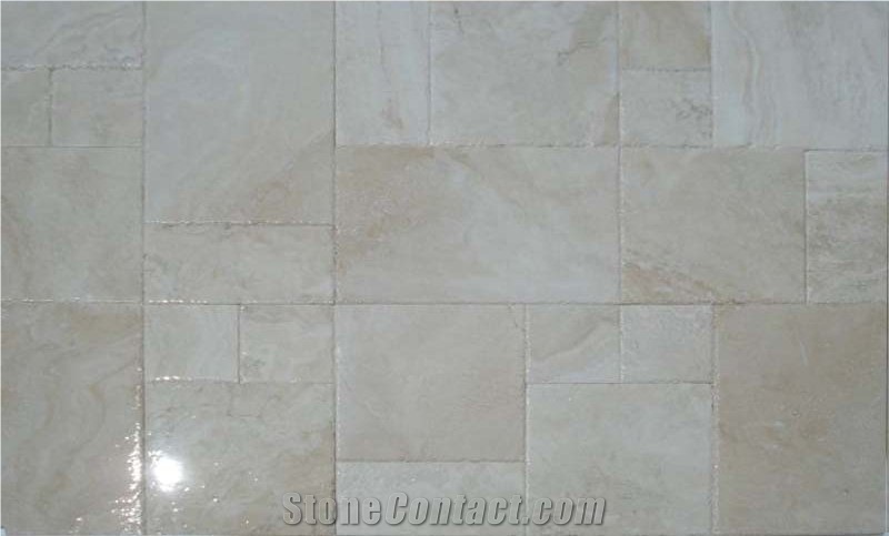 White Travertine Cascade French Pattern
