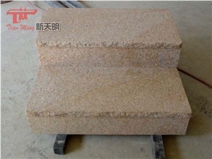 G682 Yellow Granite Flamed Stairs,Outside Step and Stair