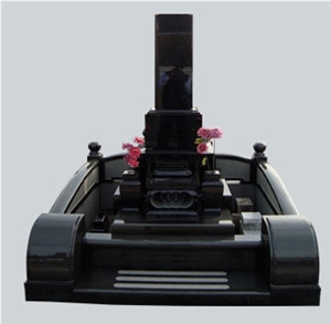Absolute Black Granite Japanese Style Monument