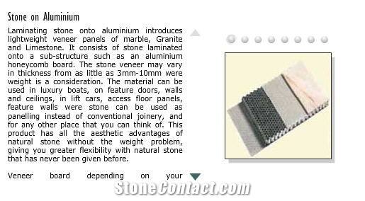 Stone on Aluminium - Honeycomb Panels