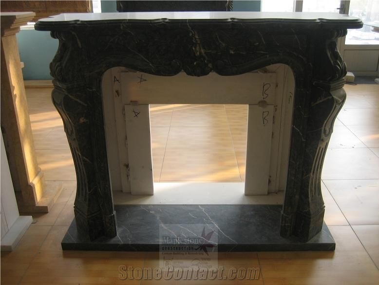Black Marble Fireplace Mantel