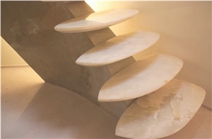 Onice Bianco Steps, Onice Bianco White Onyx Steps