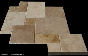 Travertine Tumbled Chiseled French Pattern