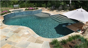 Rust Slate Pool Coping, China Yellow Slate