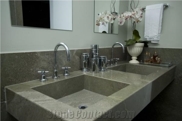 Wild Sea Granite Vanity Top, Sink, Green Granite