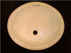 14" X 17" Undermount - Bone, Beige Marble Sinks, Basins