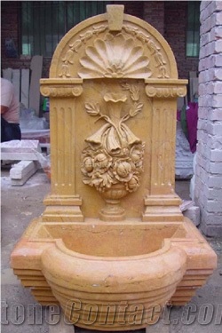 Yellow Marble Wall Fountain