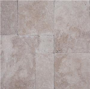Cafe Light Travertine Tumbled Versailles Pattern