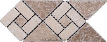 Noce Travertine Mosaic Border