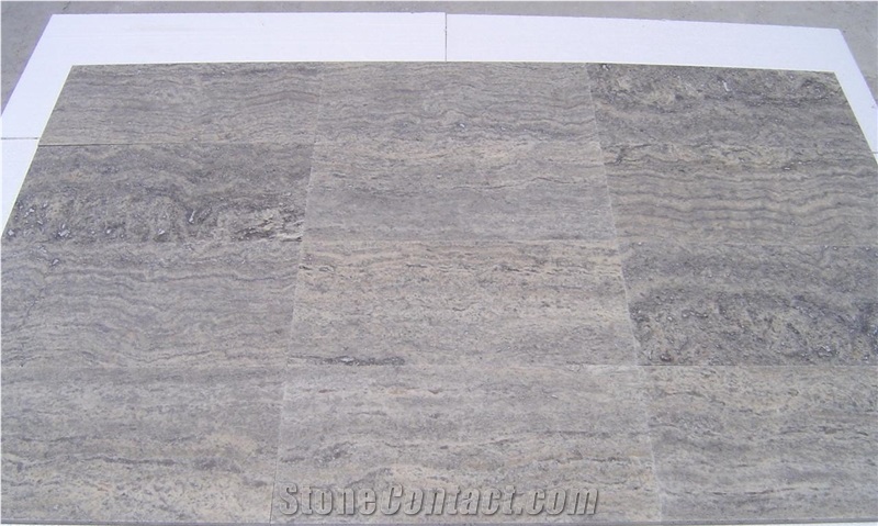 TRQ Silver Vein Cut Travertine Tiles, Konya Silver Travertine