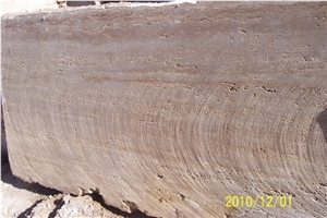 Vein Cut Walnut Travertine Blocks, Turkey Brown Travertine