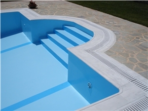 Kavala White Marble Overflow Set Pool Coping