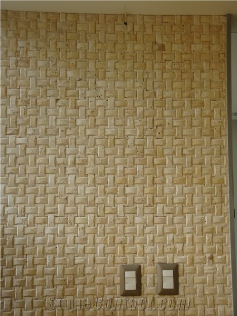 Enmeshed Coral Stone Mosaic Tiles Wall