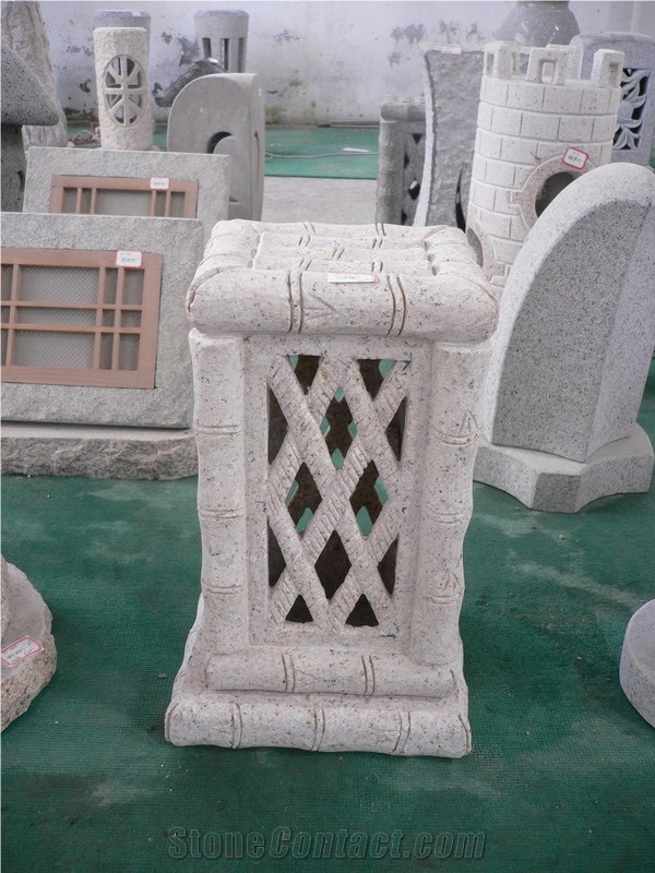 European Style Garden Grey Granite Lanterns