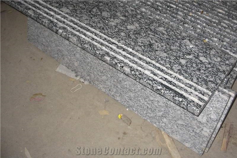 Spray White Granite,Wave White Granite Stair