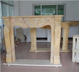 Yellow Marble Fireplace