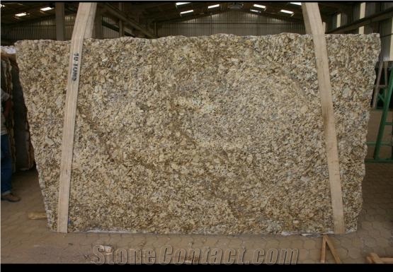 Giallo Napoleon Granite Slab, Brazil Yellow Granite