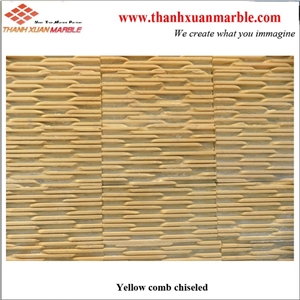 Lemon Marble Comb Chiseled Cultured Stone