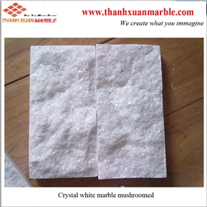 Wall Cladding White Marble Mushroomed, Vietnam ,Pure White Marble Wall Cladding White Marble Mushroomed, Vietnam ,Pure White Marble